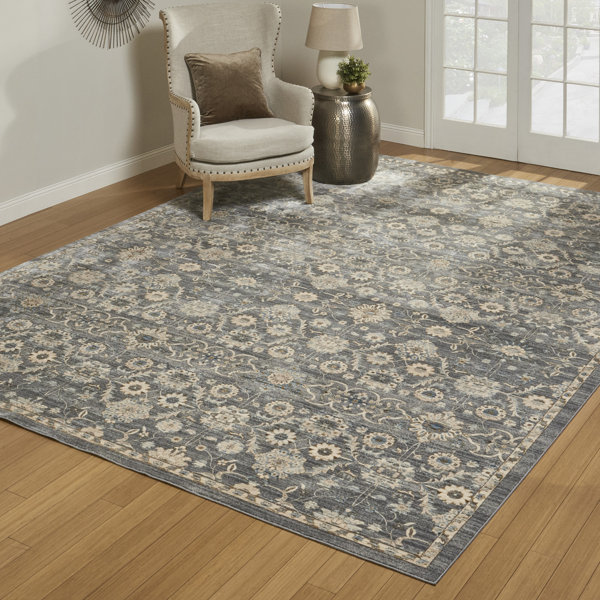 Gertmenian Darien Travis Transitional Scrolled Ikat Gray/Beige Area Rug